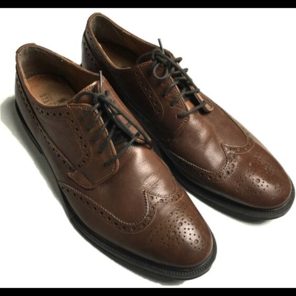 Stafford Other - Stafford Mens Shoes Brown Leather Wingtip Derby